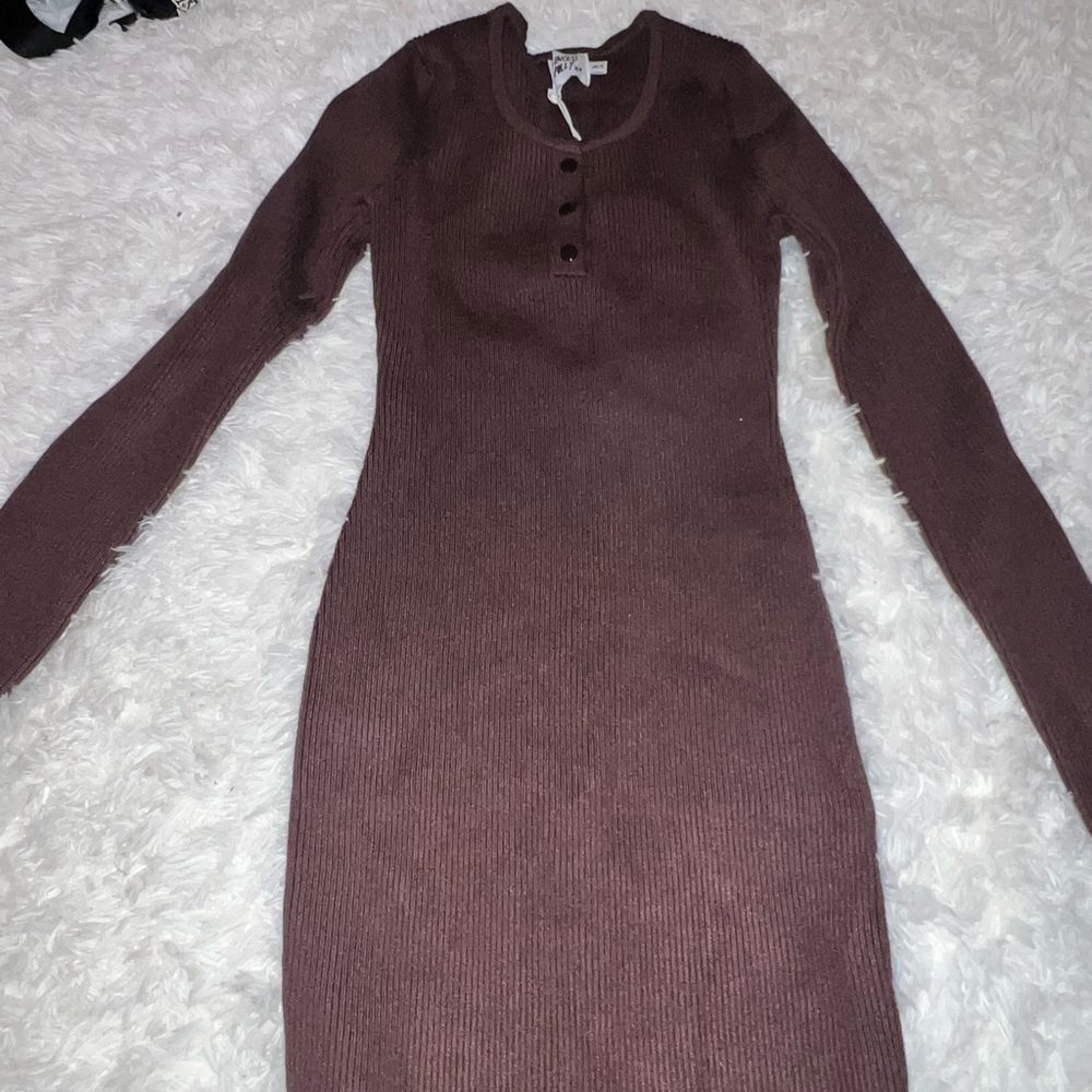 Princess polly brown ripped/ stretch mini dress.